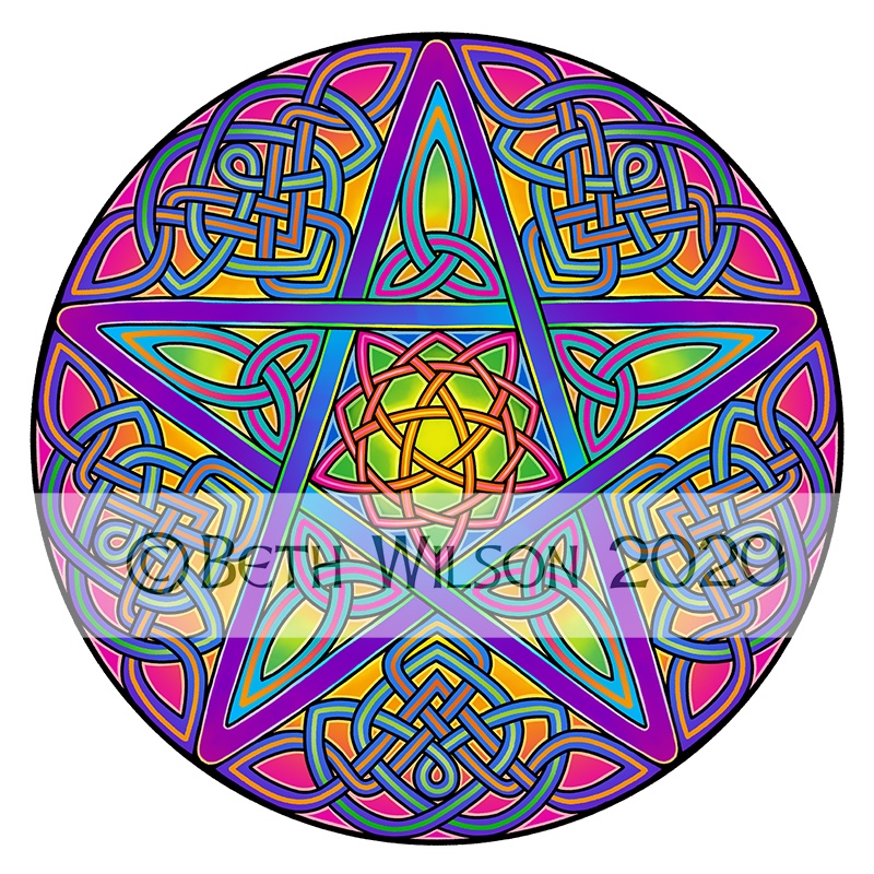 Colourful pentacle knot 010