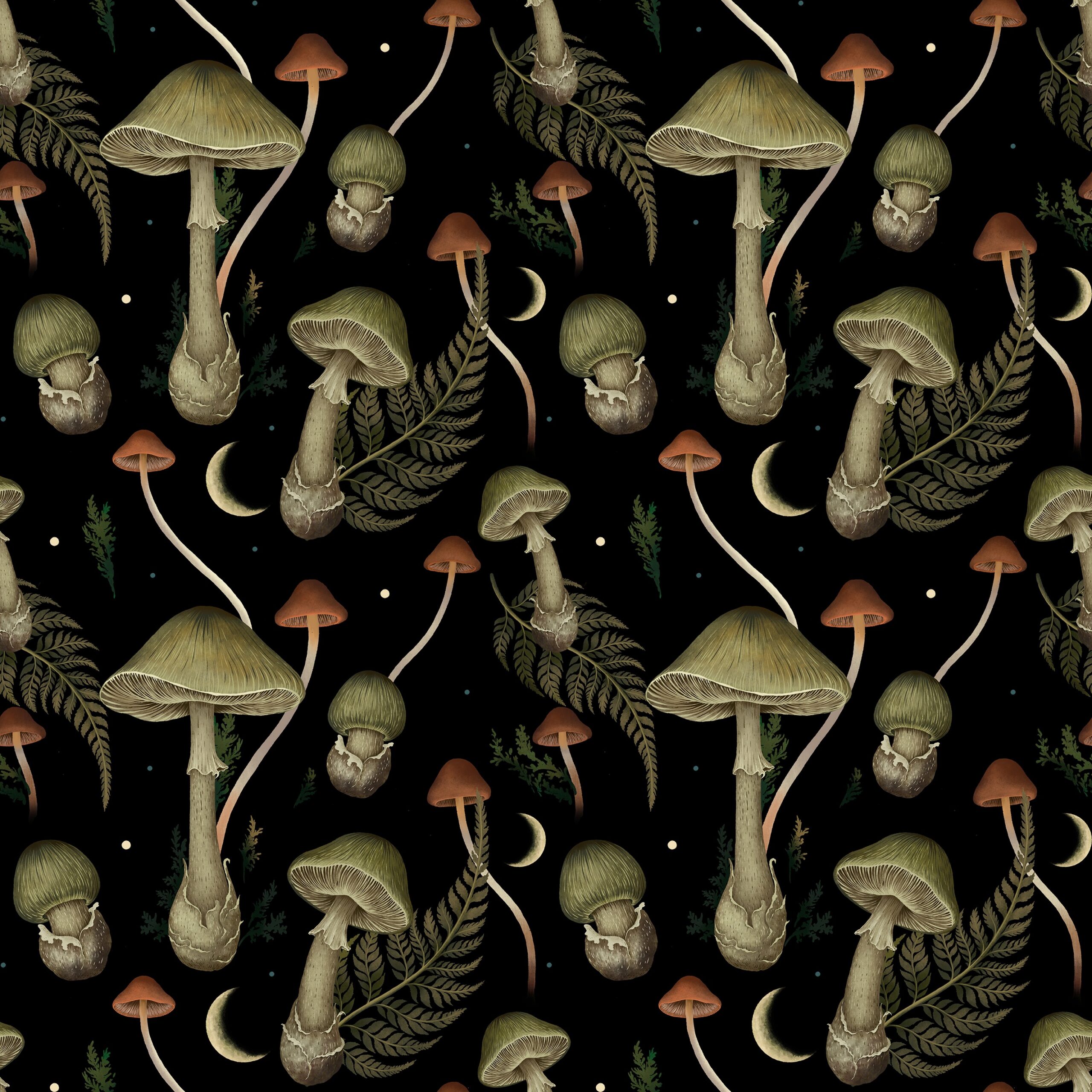 Death Cap Mushroom Pattern