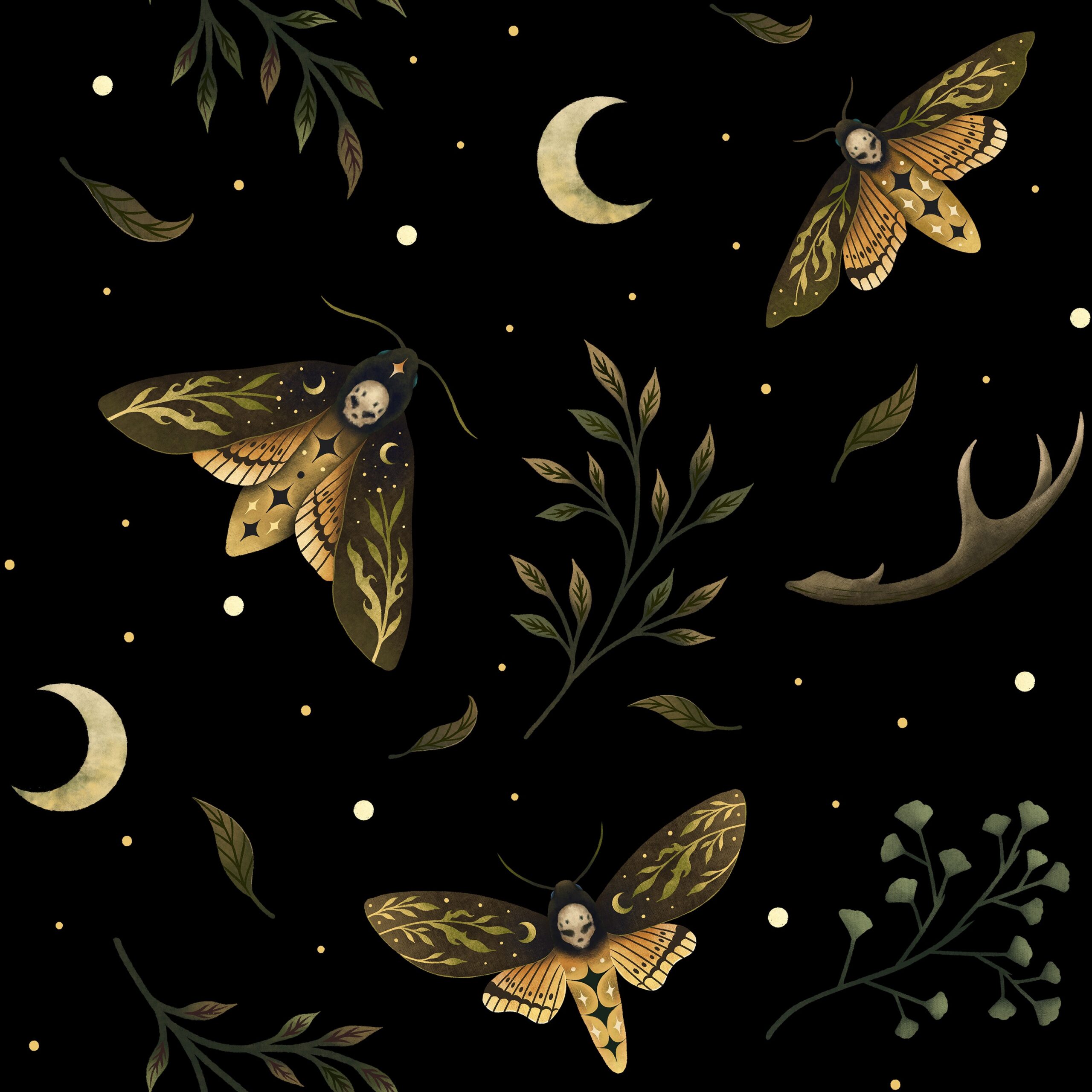 Death’s Head Moth Night Pattern