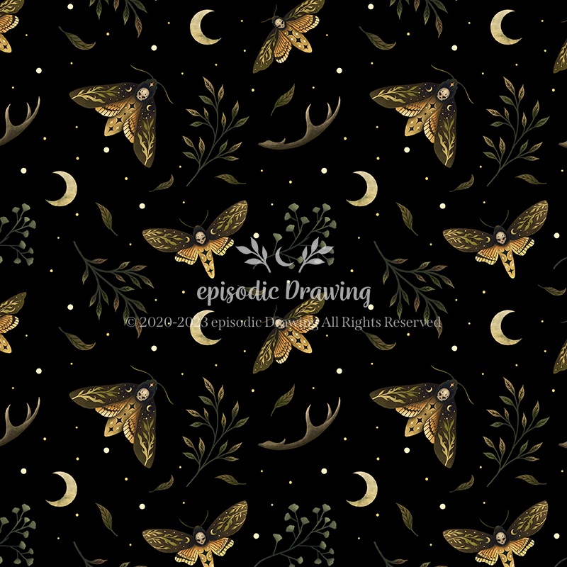 Death’s Head Moth Night Pattern