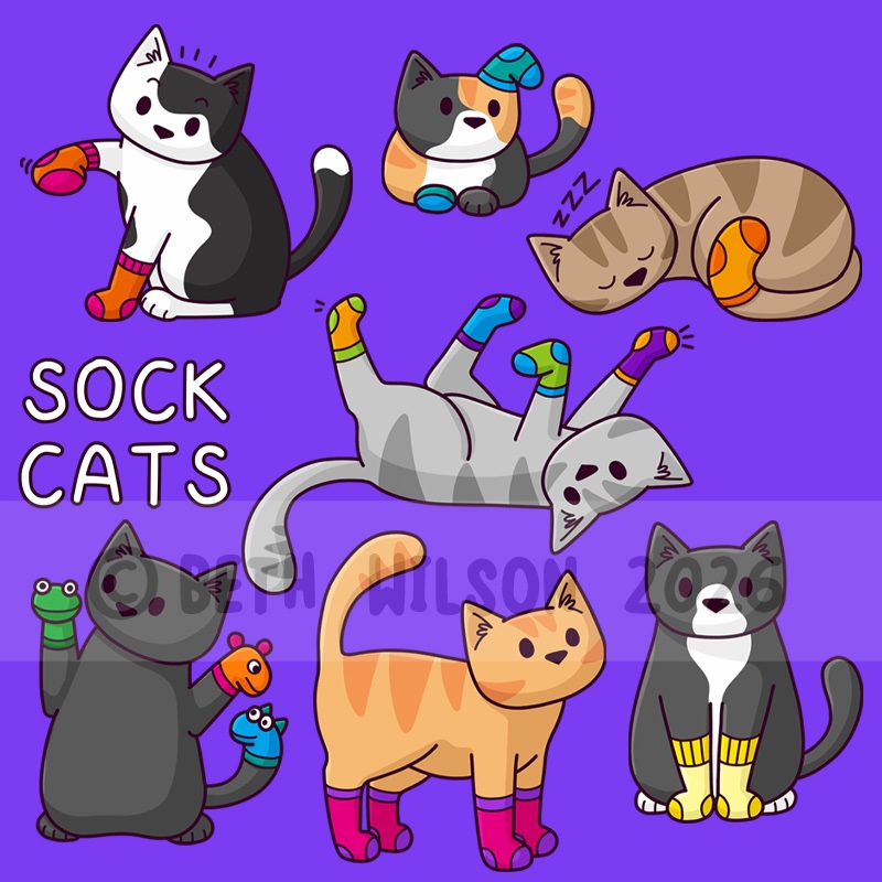 Cats wearing socks