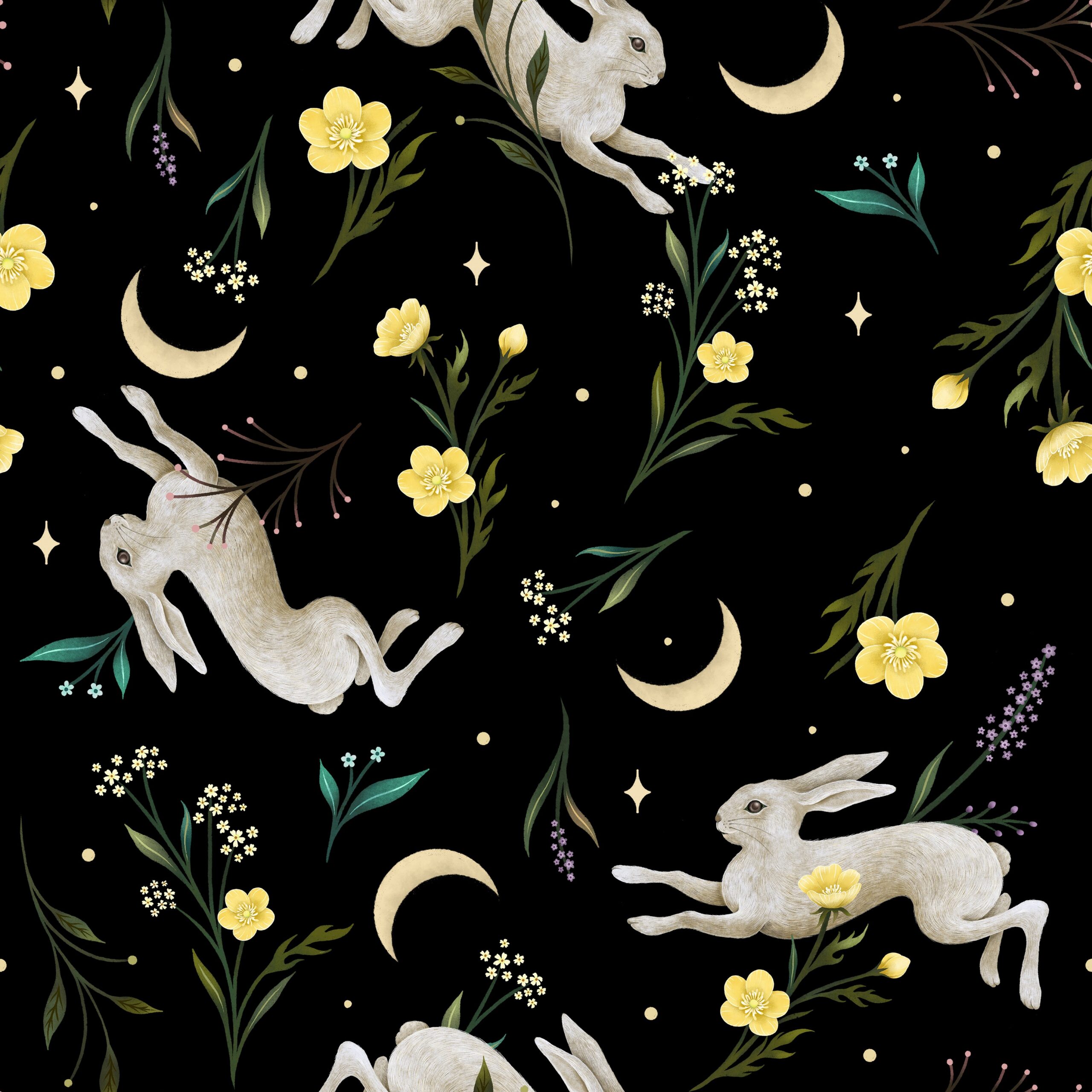 Easter Bunny Night Pattern