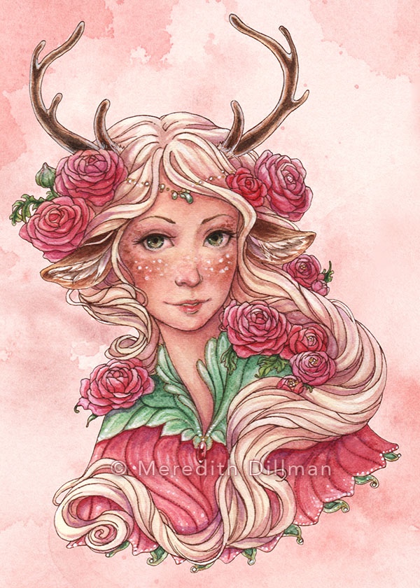 Faun with Ranunculus Flower