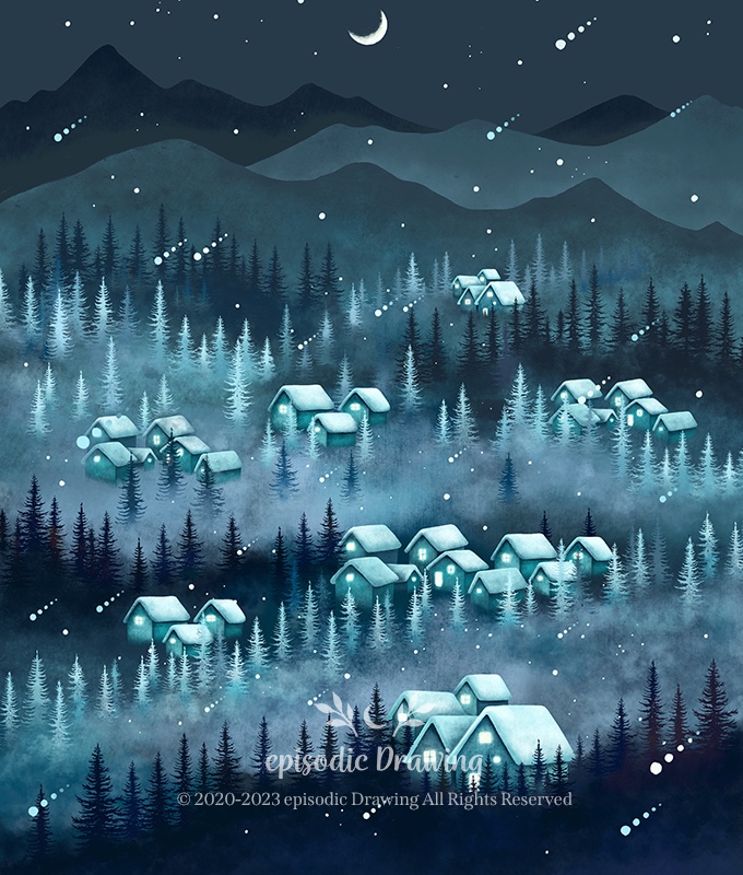 Forest Night – Blue
