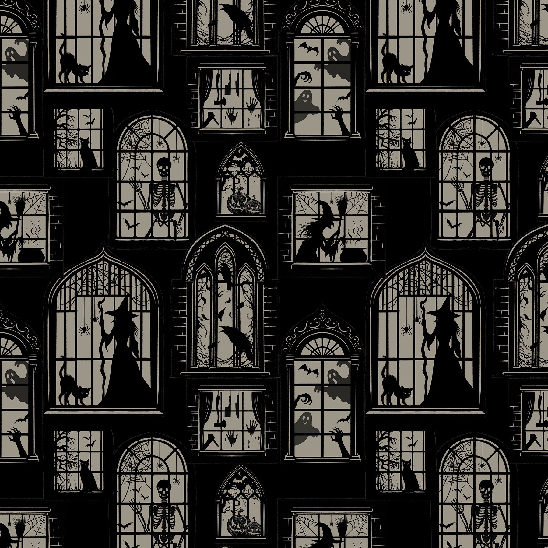 Gothic Halloween Window Pattern
