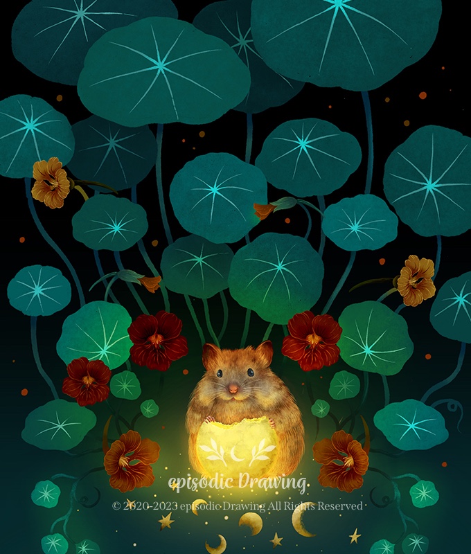 Hamster in Nasturtium