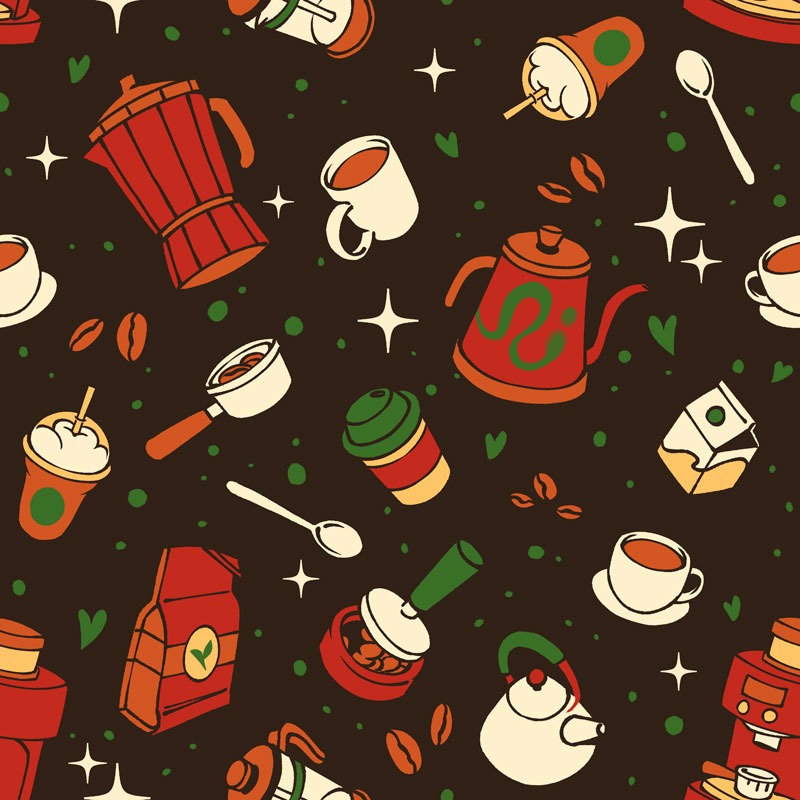 I Heart Coffee Pattern