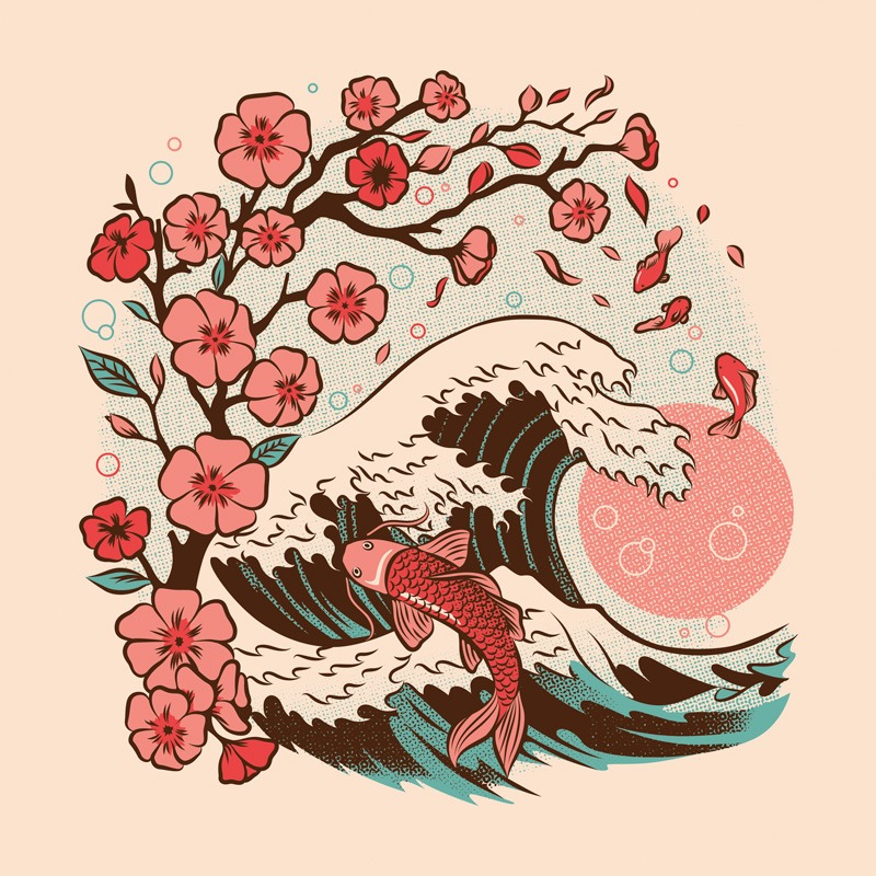 Japanese Anime Koi Flower