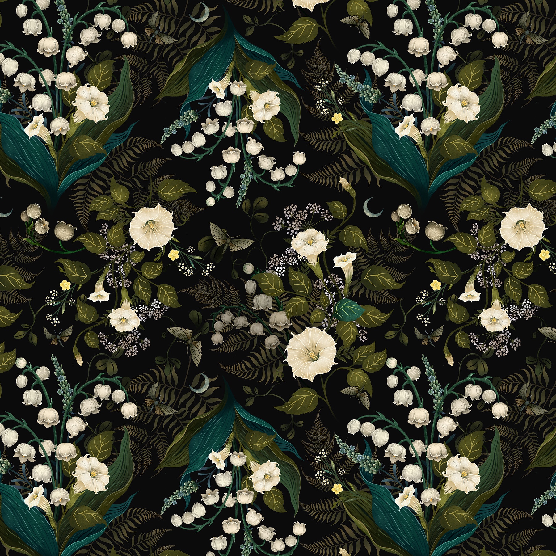 May Bells and Moon Flower Pattern