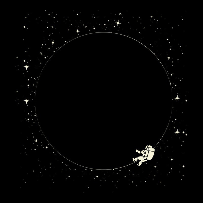 Minimalist Eclipse Astronaut