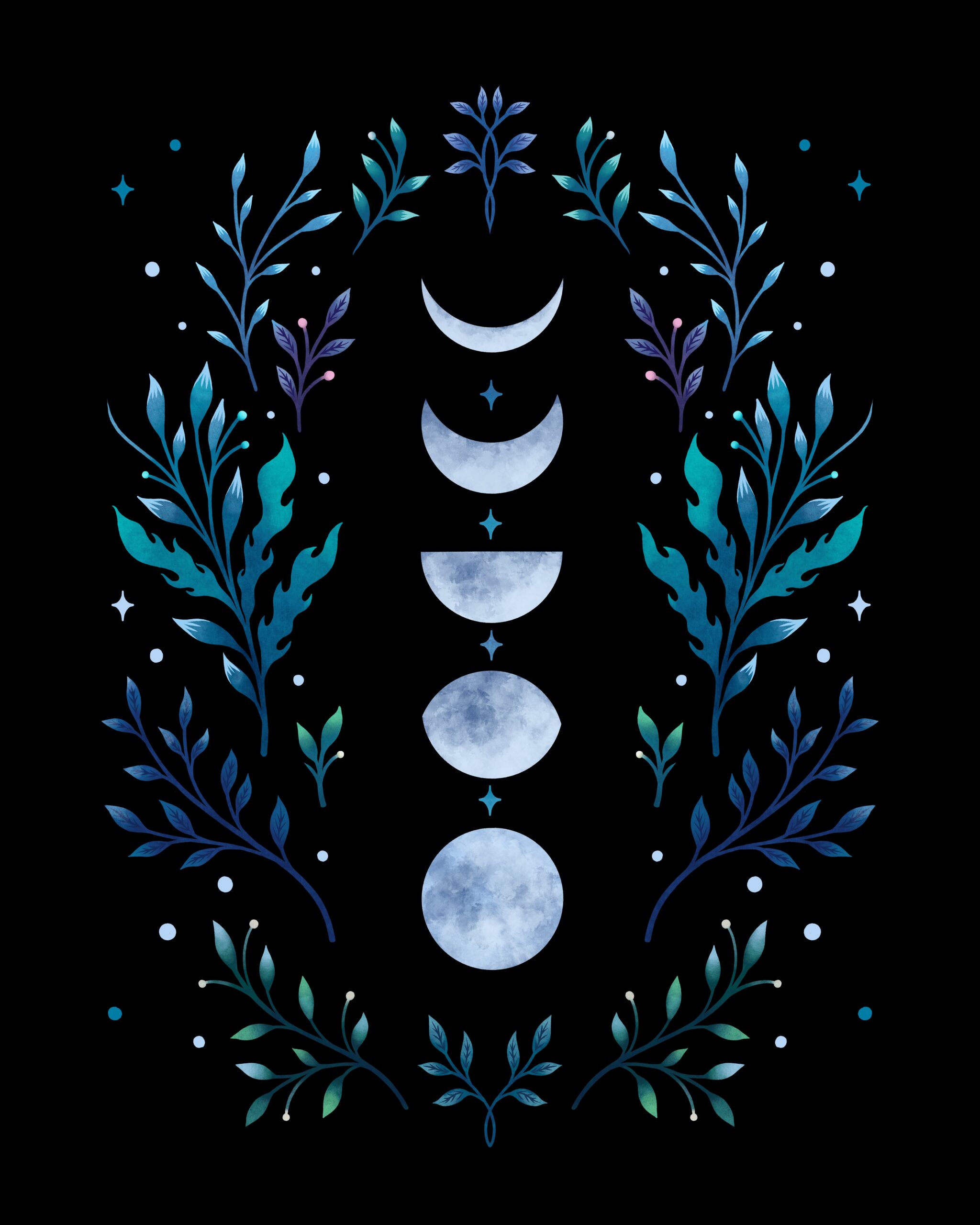Moonlit Garden-Blue