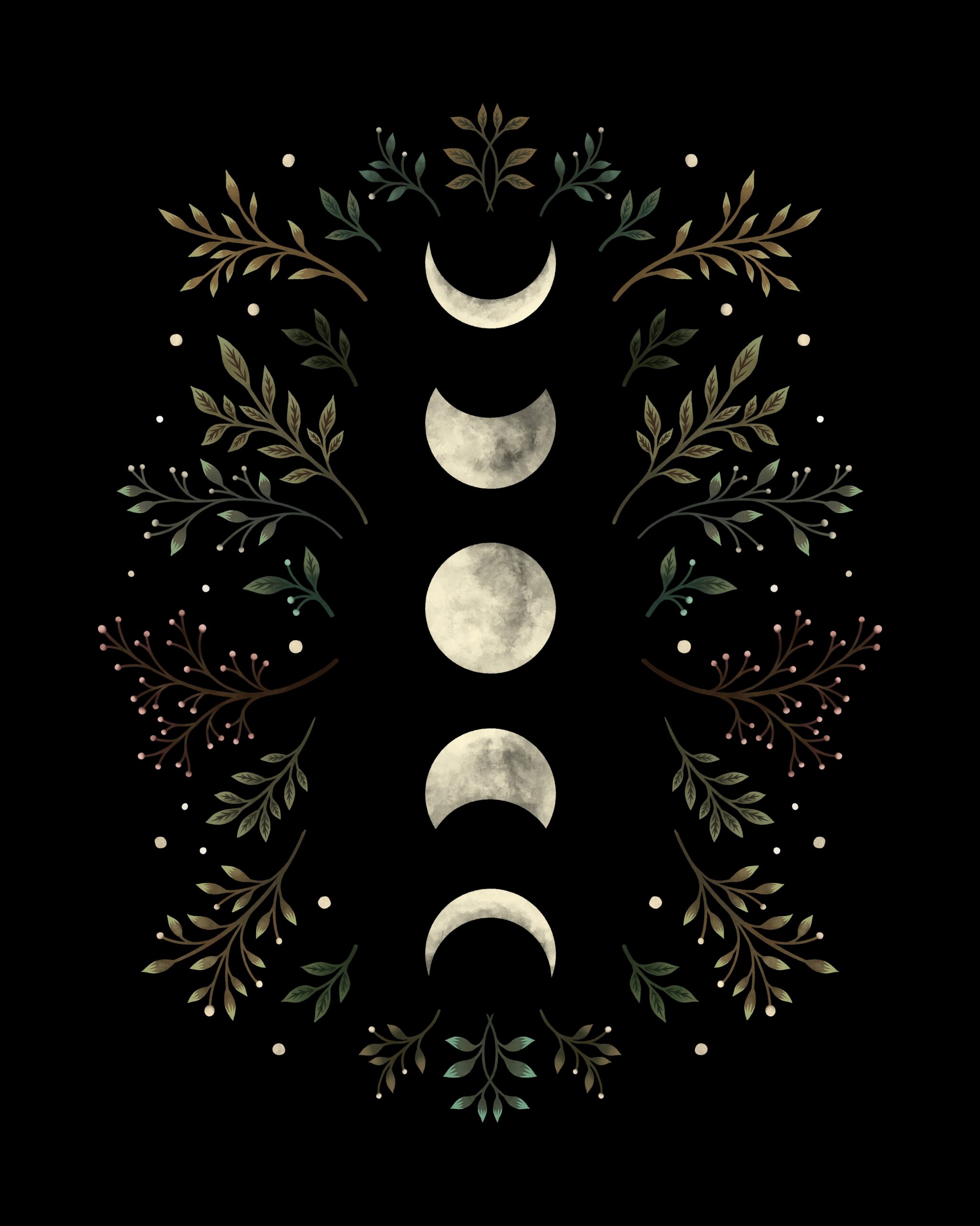 Moonlit Garden – Olive Green