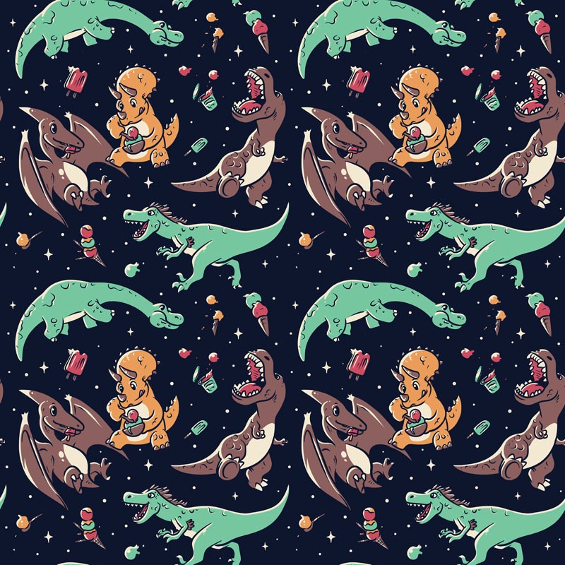 Pattern Ice Cream Dinos