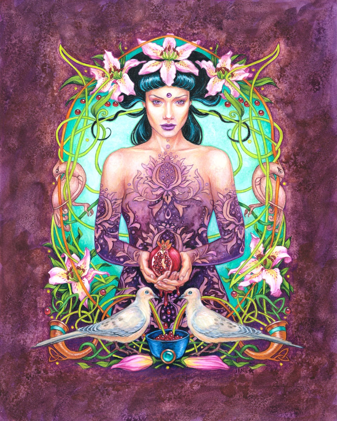 Pomegranate and Doves