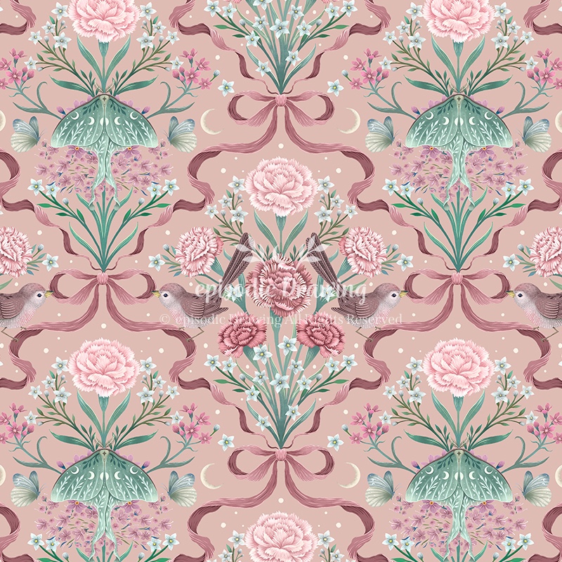 Pink Ribbon Preppy Pattern