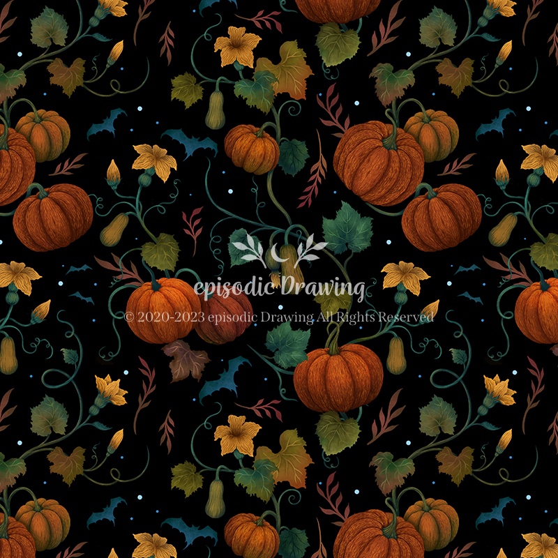 Pumpkin Bat Pattern