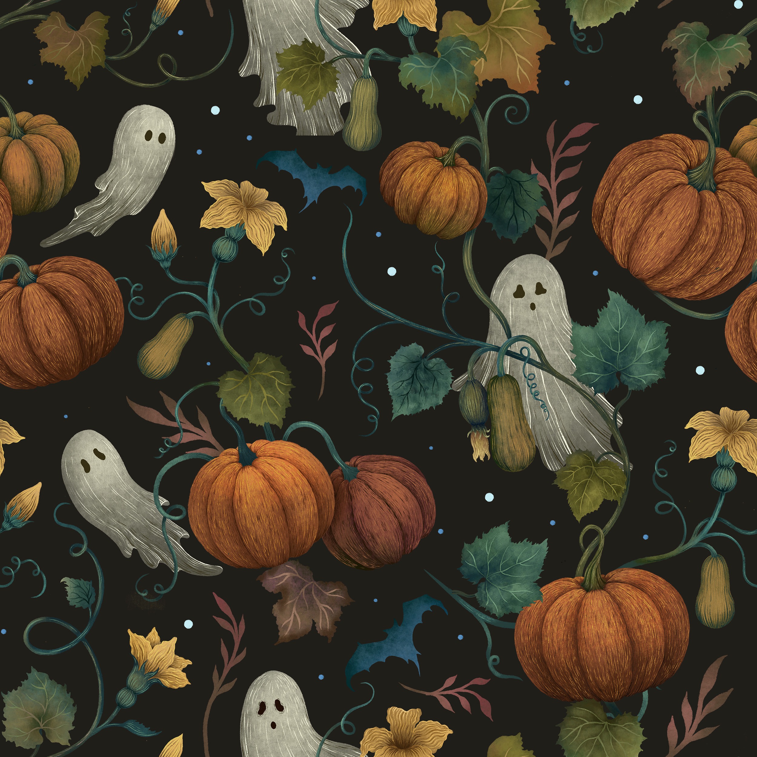 Pumpkin Ghost Pattern
