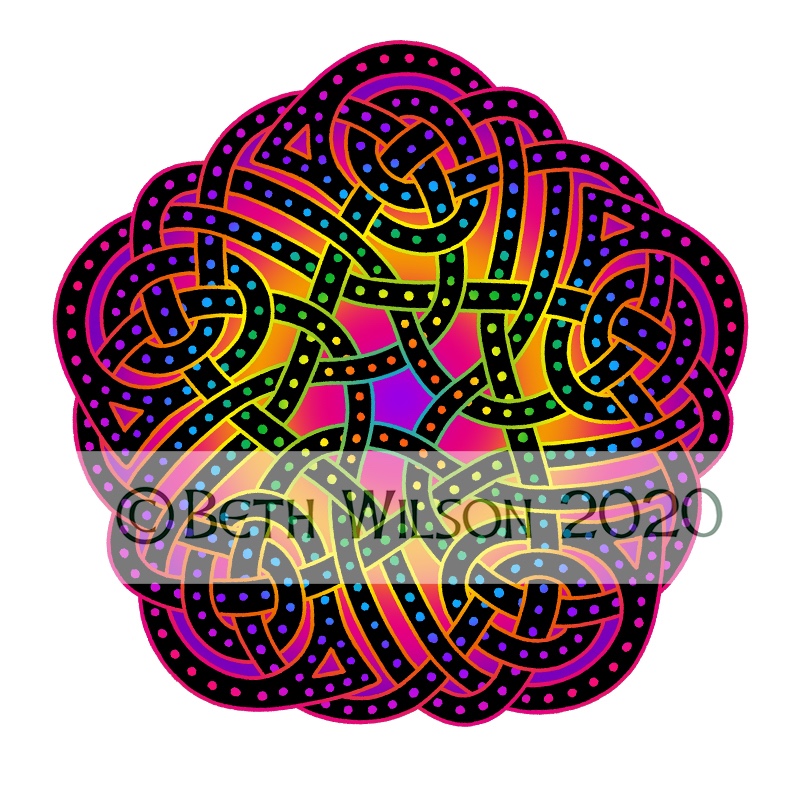 Black and rainbow knot 020