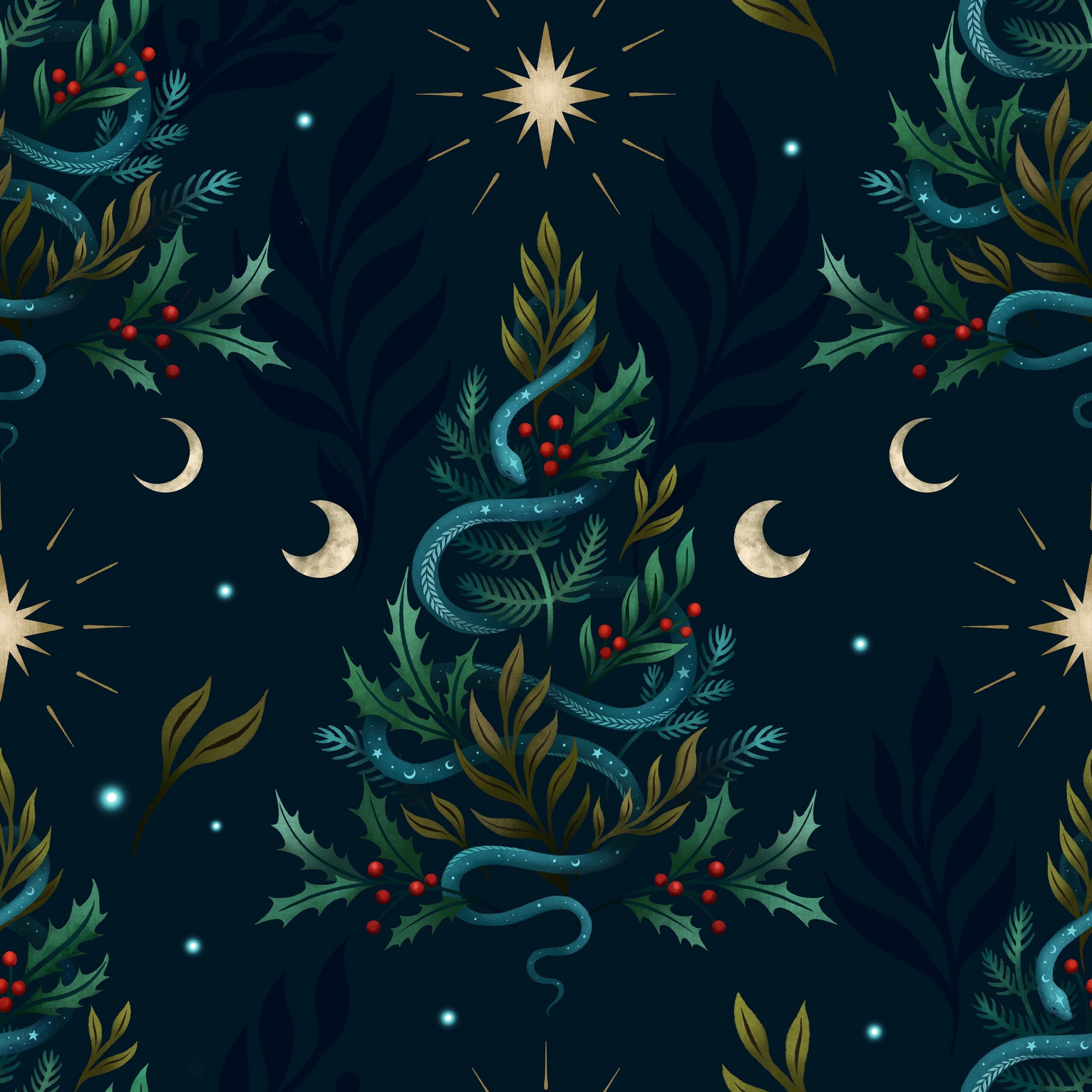 Serpentine Christmas Pattern 3600