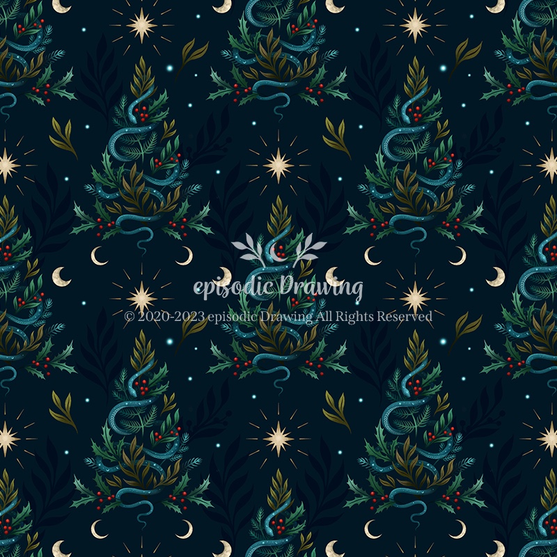 Serpentine Christmas Pattern