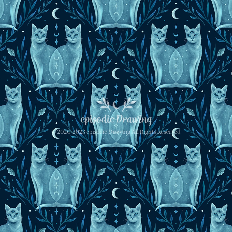 Symmetrical Two Cats Pattern