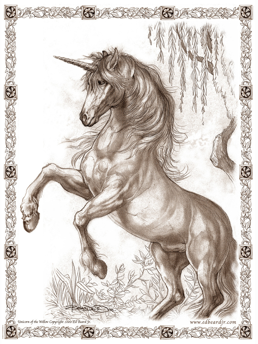 Unicorn of the Willow Sepia