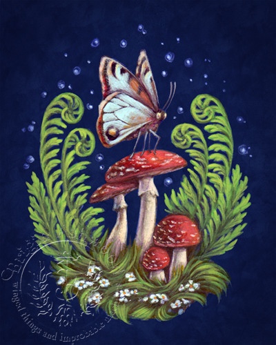 Vintage Romance Mushroom (color)