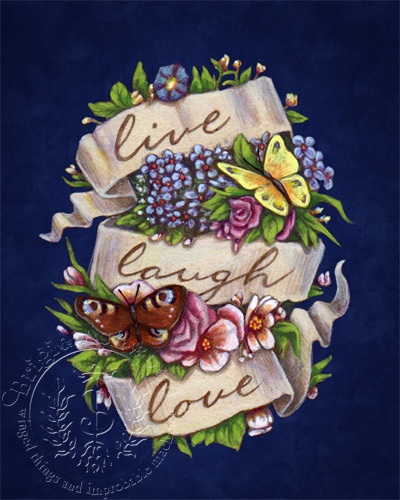 Vintage Romance “Live, Laugh, Love” (color)