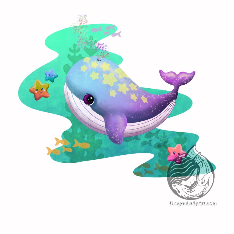 Cute Storybook Whale