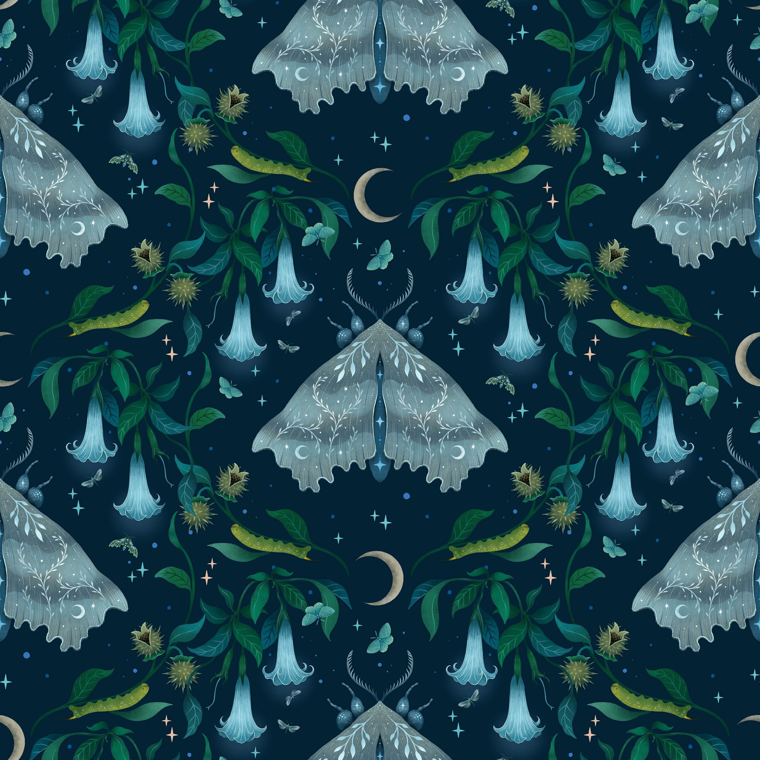 White Angel Moth Pattern